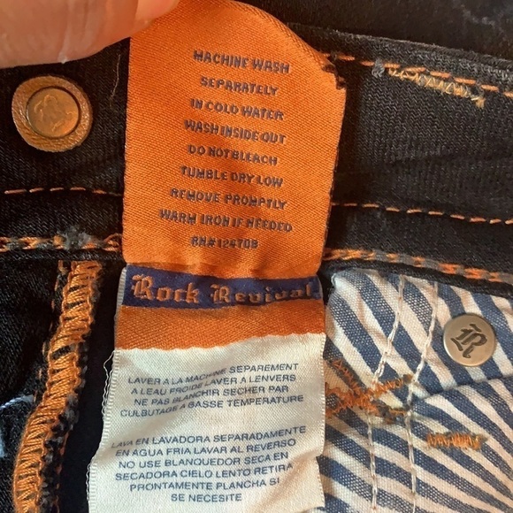 ROCK Revival Rare Black Bat Skinny Jeans Size 25 - Picture 15 of 16